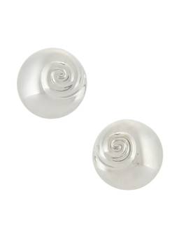 Heaven Mayhem - Swirled Discus Women's PVD Plated Stainless Steel Studs Silver