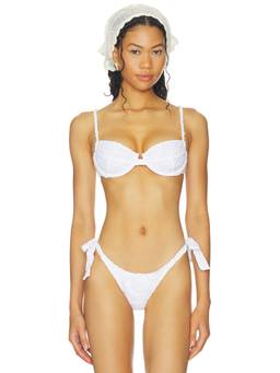 Indah - Arden Women's Eyelet Tie-Up Bikini Top White