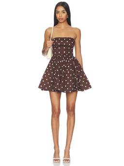 L'Academie - Jodie Women's Ruched Strapless Mini Dress Brown