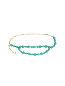 Lele Sadoughi - Aventura Women's Gold-Tone Beaded Chain Belt Turquoise