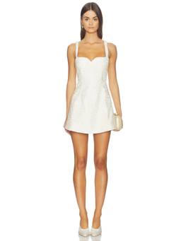 MAJORELLE - Destiny Women's Embellished Sweetheart A-Line Mini Dress White