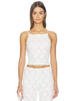 MAJORELLE - Favela Women's Semi-Sheer Guipure Lace Camisole White