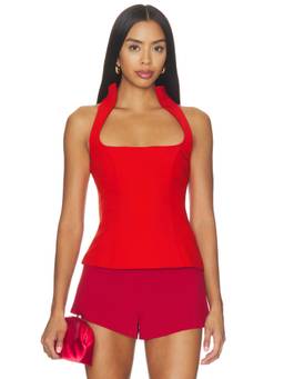 MAJORELLE - x Blake Evin Women's Sleeveless Square Neck Fitted Top Red