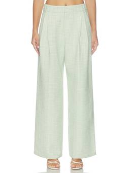 Maude Club - Tweed Women's Wide-Leg Trousers Green