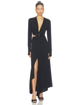 MISHA - Ona Women's Long Sleeve Cut-Out Maxi Dress Black