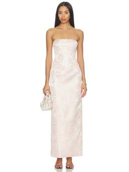 MORE TO COME - Maiah Women's Strapless Brocade Maxi Dress Off White