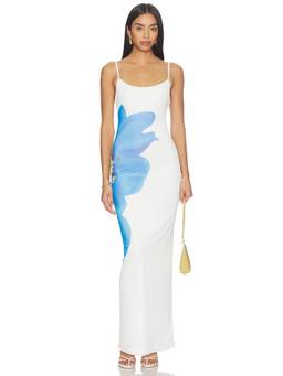 MORE TO COME - Nadia Women's Printed Sleeveless Maxi Dress White