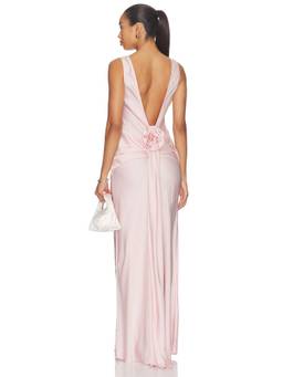 NBD - Nazia Women's Satin Crepe Backless Maxi Gown Pink