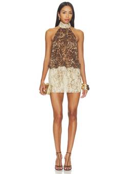 NBD - Najwa Women's Halter Neck Mini Dress Beige