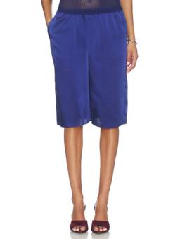 SER.O.YA - Brice Satin Women's Pull-On Pocket Bermuda Shorts Blue