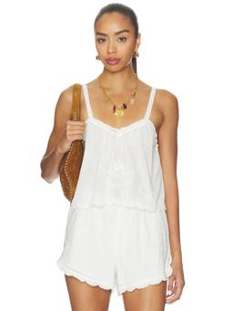 SPELL - Vintage Women's Lace Hem Pull-On Cami Top White