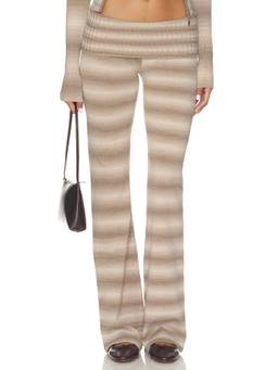 Tiger Mist - Marissa Women's Foldover Waist Wide-Leg Palazzo Pants Beige