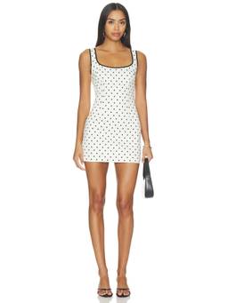 Tularosa - Elowen Women's Polka Dot Sleeveless Bodycon Mini Dress White