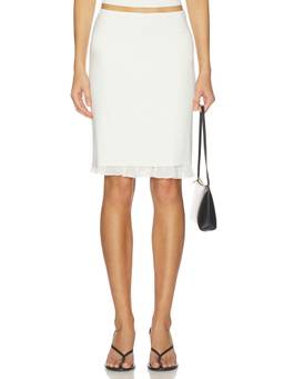 With Jean - Women's Button-Embellished Pull-On Jersey Midi Skirt White