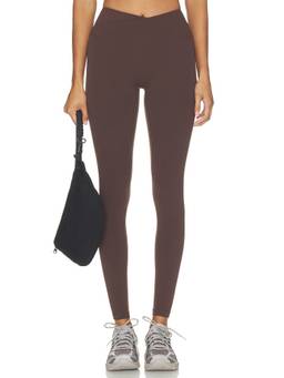 YEAR OF OURS - Studio Sculpt Women's High-Waist Crossed Waistband Leggings Brown