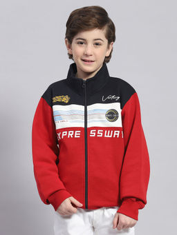 Monte Carlo - Red Printed High Neck Sweatshirt