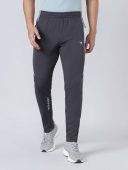 Technosport - Men Solid Slim Fit Sports Grey Trackpant