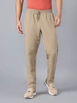 Technosport - Men Solid Relaxed Fit Sports Khaki Trackpant