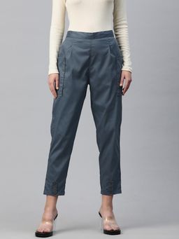 Readiprint - Women Viscose Solid Grey Trouser