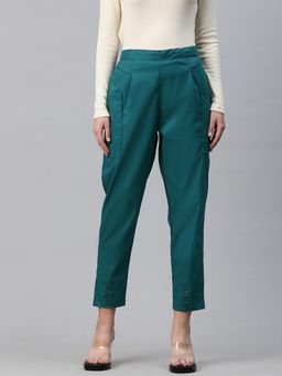 Readiprint - Women Viscose Solid Green Trouser