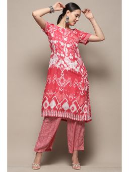 Biba - Women Rayon Printed Pink Kurta with Palazzo (Set of 2)
