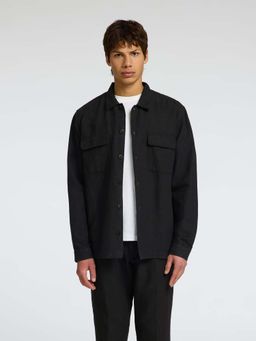 Selected - Black Linen Casual Overshirt
