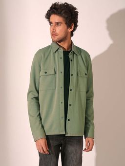 Selected - Green Organic Cotton Casual Overshirt