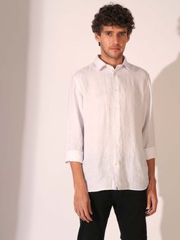 Selected - White Linen Full Sleeves Casual Shirt