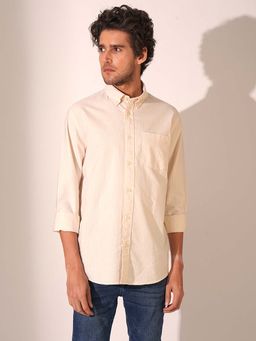 Selected - Beige Oxford Casual Shirt