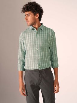 Selected - Green Check Print Full Sleeves Formal Shirt