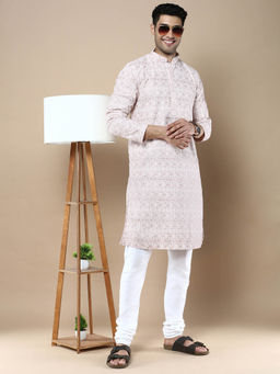 Sanwara - Stylish Ethnic Chikankari Kurta & Pyjama Pink (Set of 2)