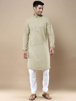 Sanwara - Stylish Ethnic Chikankari & Printed Kurta & Pyjama Green (Set of 2)