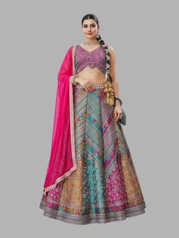BC Balaji Creation - Women Pink Embroidered Fitted Lehenga with Choli & Dupatta