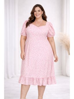 Desi Noor - Women Pink Crepe Floral Dress