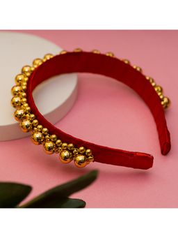 Choko - Kids Queens Glory Statement Pearl Hairband-Gold, Red