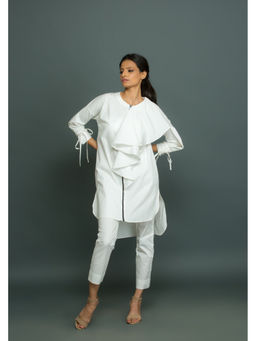 Echke - White Cotton Kurta with Pant