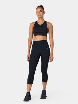 Squatwolf - Black High Coverage Racer Back Sports Bra