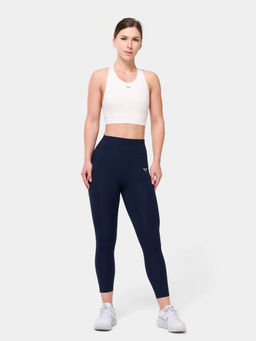 Squatwolf - White High Coverage Racer Back Sports Bra