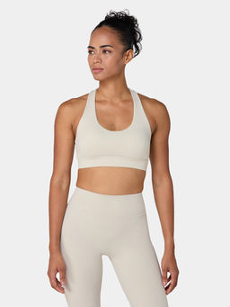 Squatwolf - Cream Racer Back Sports Bra