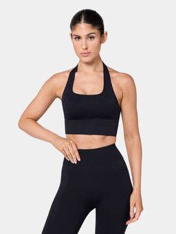 Squatwolf - Black Seamless Contour Halter Brami Tank Top