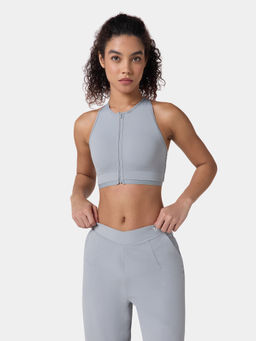 Squatwolf - Grey Zip Up Adjustable Cross-Back Cross Bra