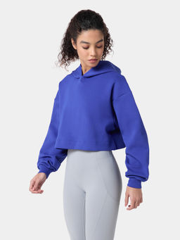 Squatwolf - Blue Oversized Crop Hoodie