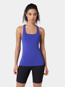 Squatwolf - Blue Racer Back Built In Bra Tank Top