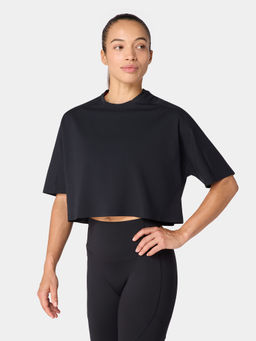 Squatwolf - Black Pima Cotton ACTDRY Crop T-Shirt