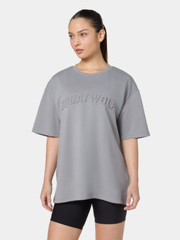 Squatwolf - Grey Statement Oversized Short Sleeve T-Shirt