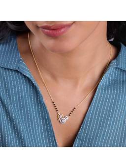 Mia by Tanishq - Gold 14 KT Radiant Layered Diamond Mangalsutra For Women
