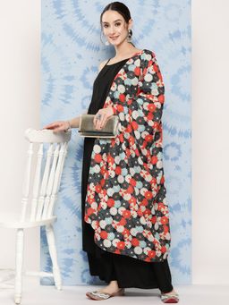 InWeave - Black Strappy with Round Motif Dupatta (Set of 3)