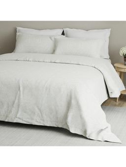 Boutique Living - Cottage Garden Cotton 300 TC Cream Ethnic King Bedsheet with 2 Pillow Covers (King)