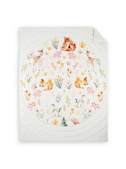 Haus & Kinder - Beige Cotton Whimsical Woodland Kids Quilt