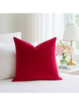 THROW PILLOW - Velvet Dream Rich Red Solid Luxe Comfort Cushion Cover